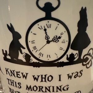 Alice in Wonderland White and Blue Ceramic Mug